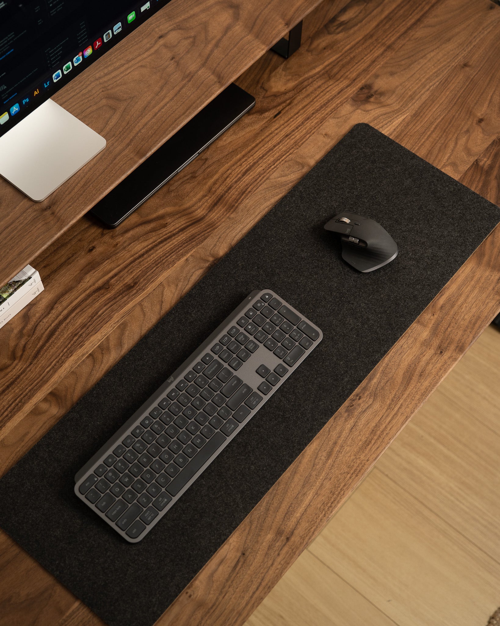 Upwood Pro Standing Desk - Walnut Hardwood White