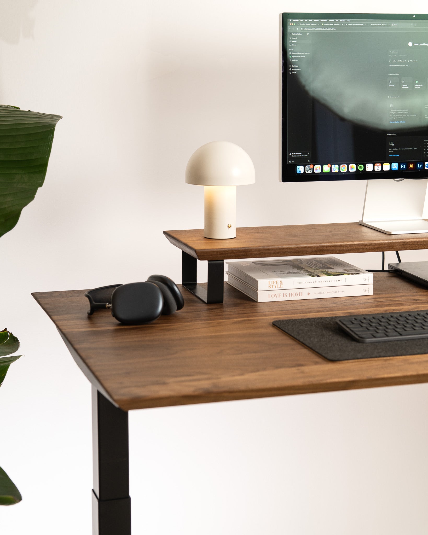 Upwood Pro Standing Desk - Walnut Hardwood Black