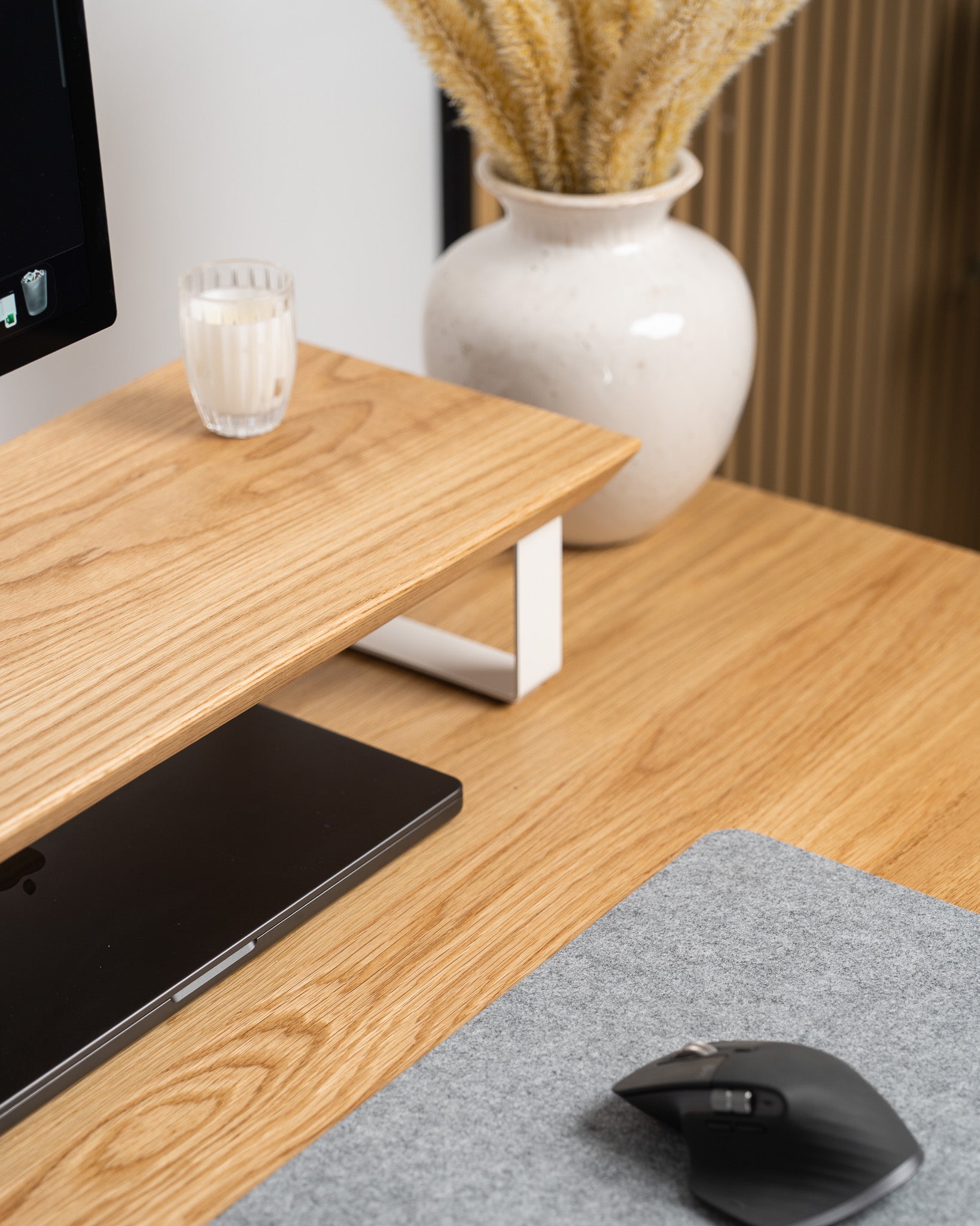 Upwood Pro Standing Desk - White Oak Hardwood White