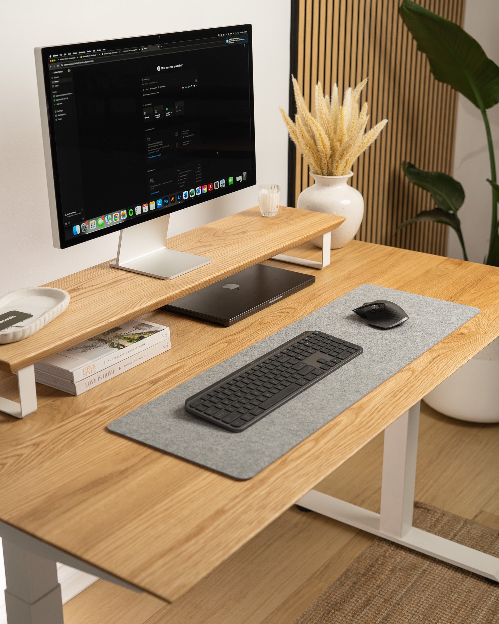 Felt/Cork Desk Pad Large Grey