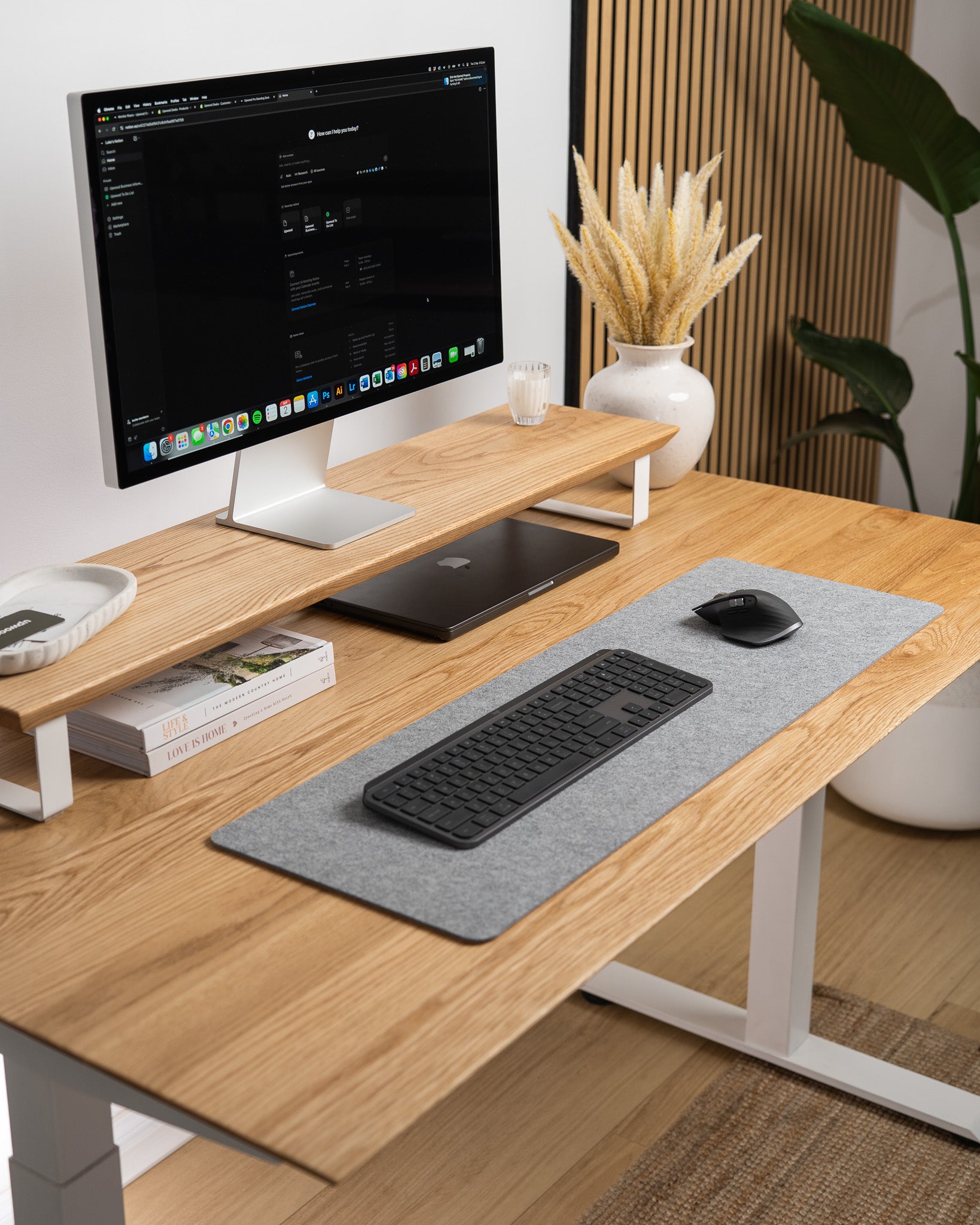 Upwood Pro Standing Desk - White Oak Hardwood White