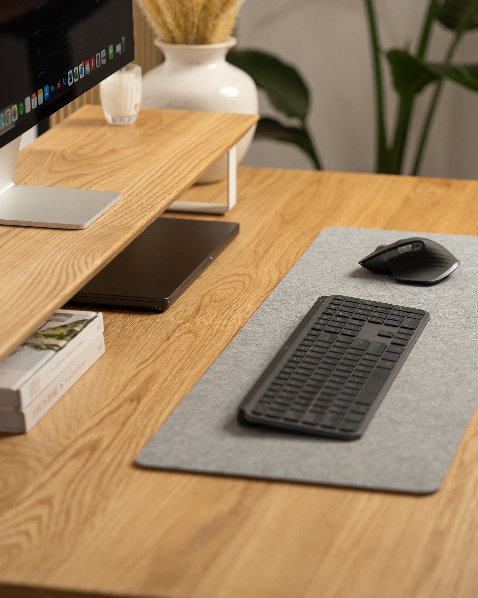 Felt/Cork Desk Pad Large Grey