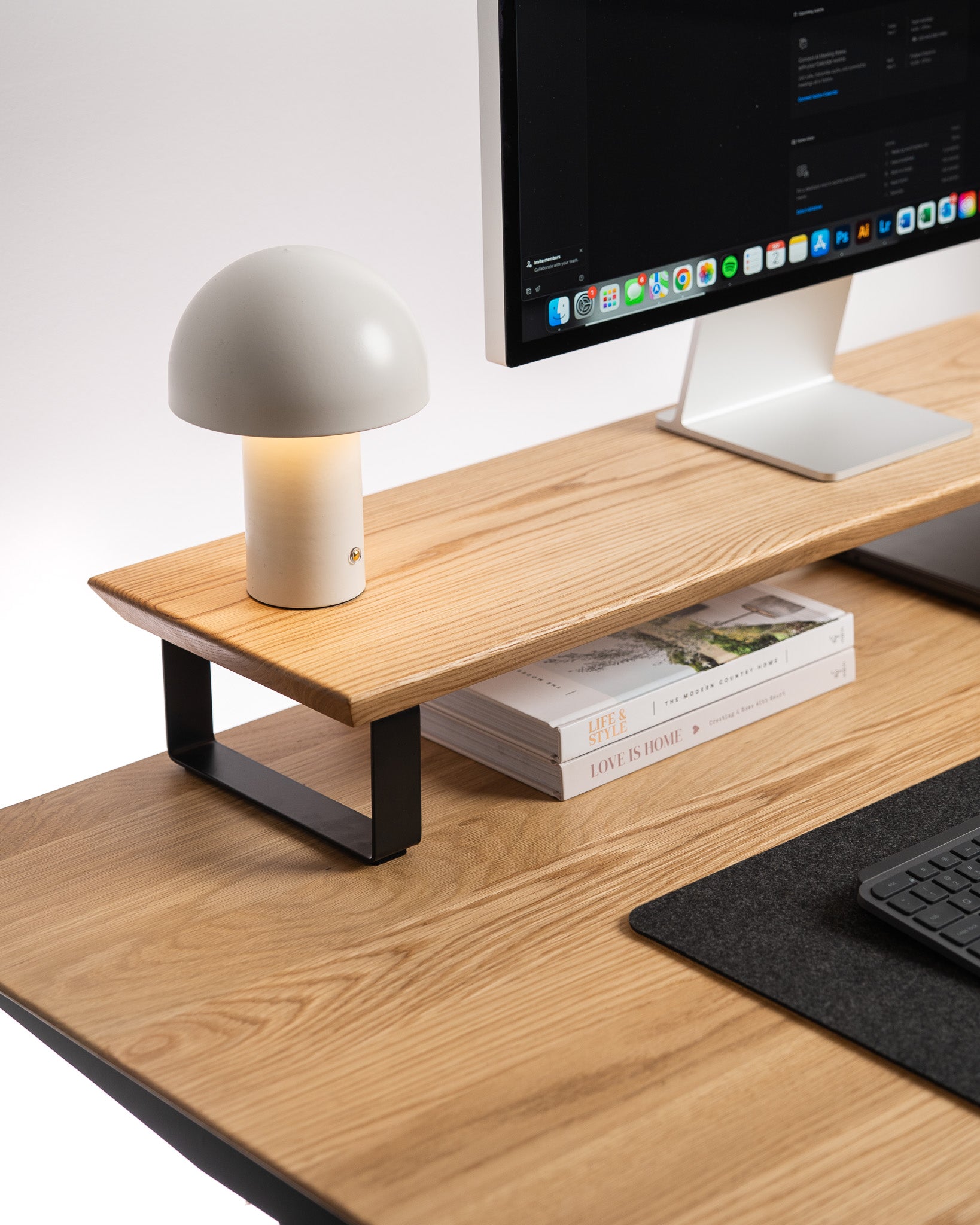 Upwood Pro Standing Desk - White Oak Hardwood Black