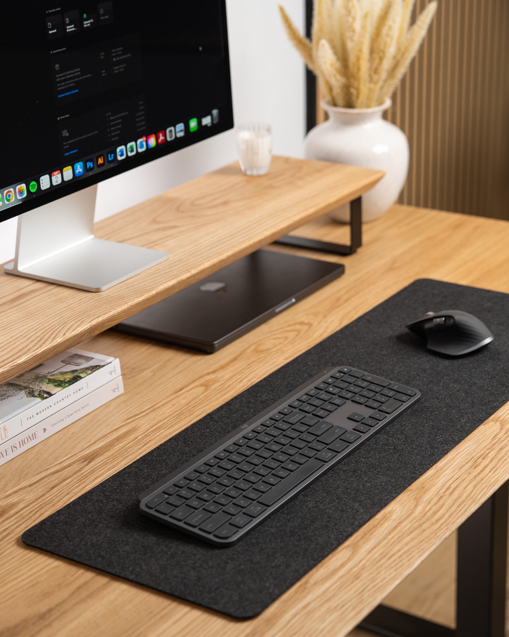 Upwood Pro Standing Desk - White Oak Hardwood Black