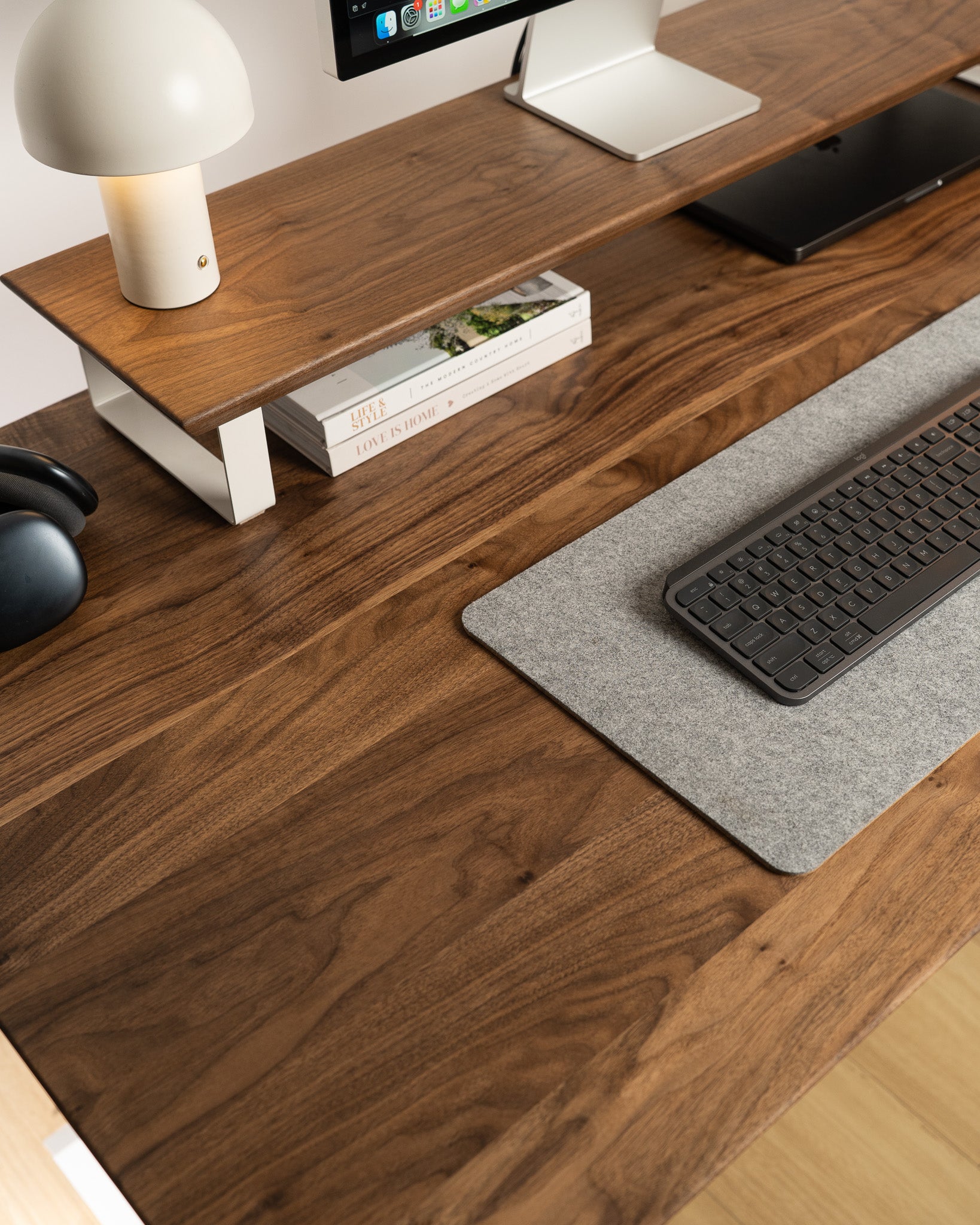 Upwood Pro Standing Desk - Walnut Hardwood White