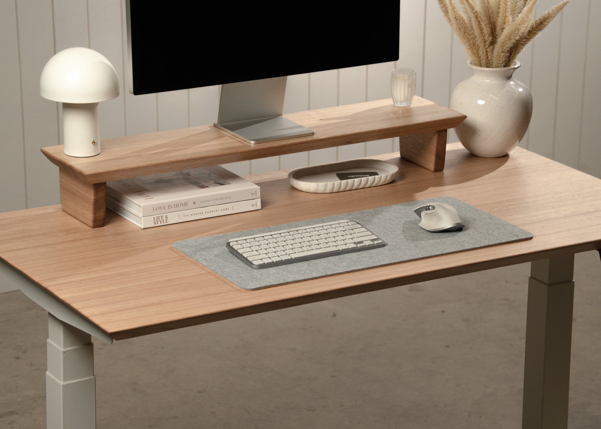 Upwood Pro Standing Desk - Tasmanian Oak Hardwood White