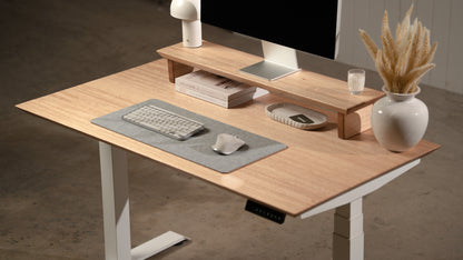 Upwood Pro Standing Desk - Tasmanian Oak Hardwood White
