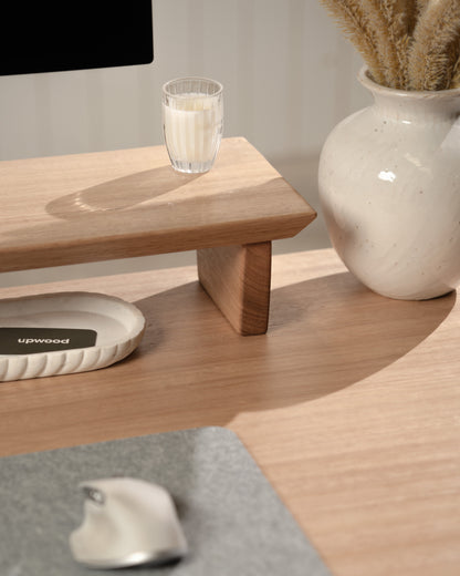 Upwood Pro Standing Desk - Tasmanian Oak Hardwood White